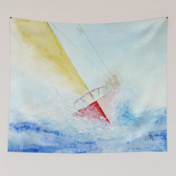 Item preview, Red Yacht - Watercolour designed and sold by Paul Gilbert.