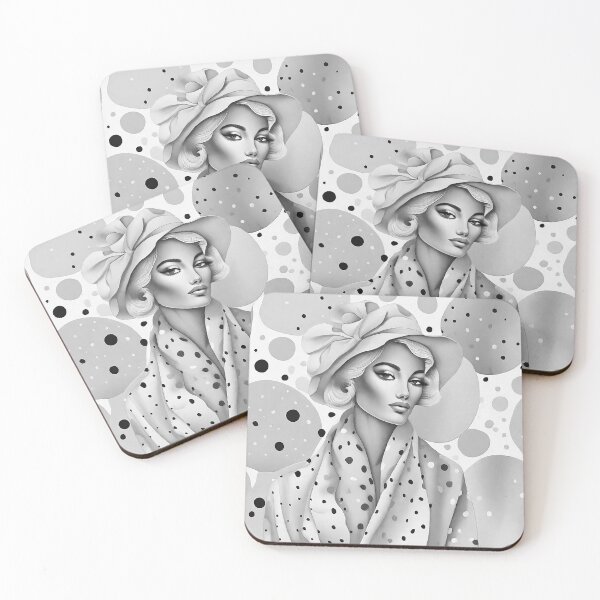Item preview, Beautiful fashion girl black and white retro urban style 40s 50s designed and sold by Carlos Gudino.