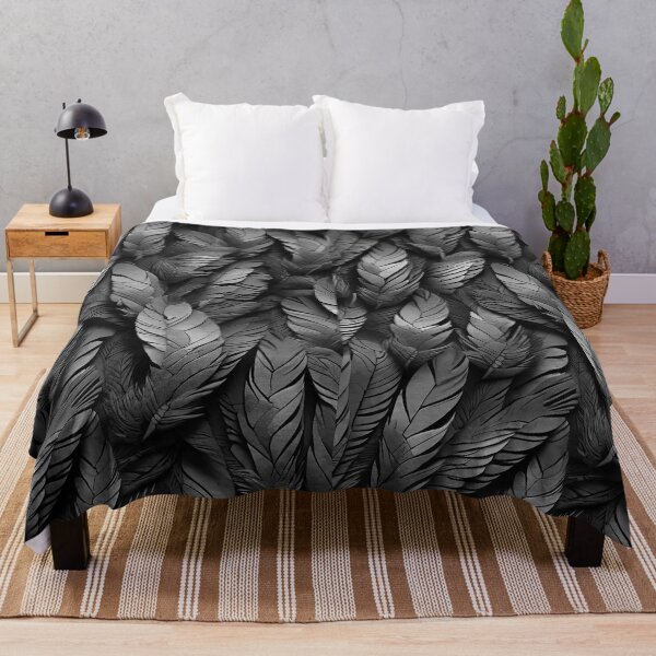Item preview, Giant feather pattern black and white retro urban style designed and sold by Carlos Gudino.