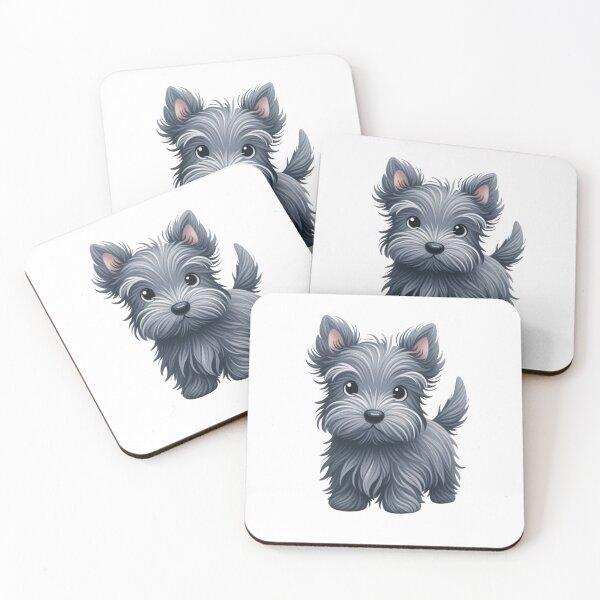 Item preview, Cute Grey Scottish Terrier Puppy Dog Drawing designed and sold by CharmStudio.