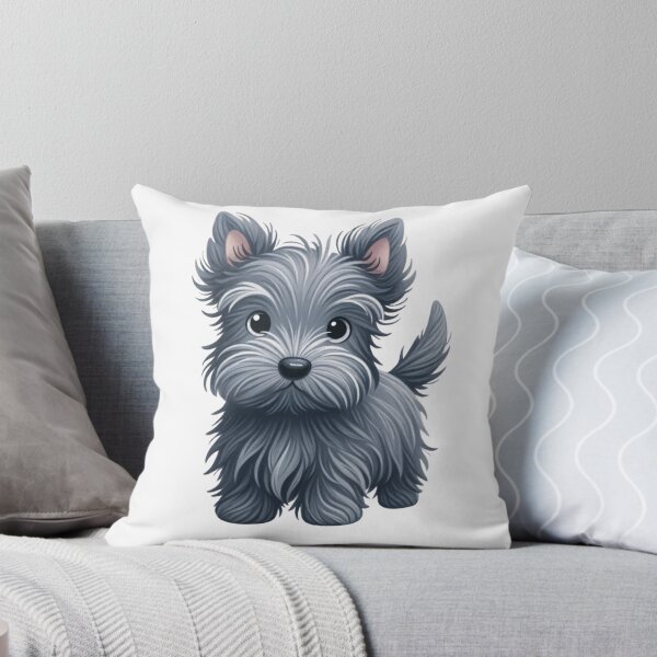 Item preview, Cute Grey Scottish Terrier Puppy Dog Drawing designed and sold by CharmStudio.