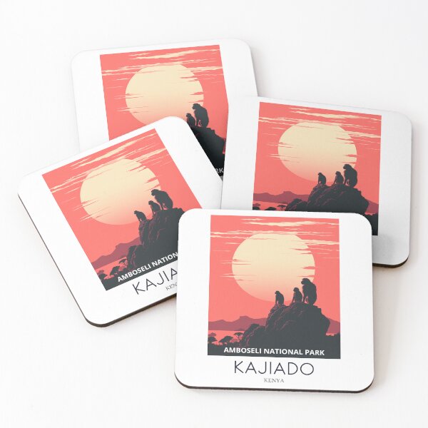 Item preview, A Pop Art Travel Print of Amboseli National Park - Kenya  designed and sold by StudioRedKoala.