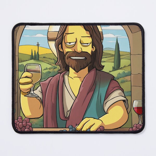Item preview, Simpsons Style Jesus Drunk on Wine designed and sold by WeedLoveJesus.