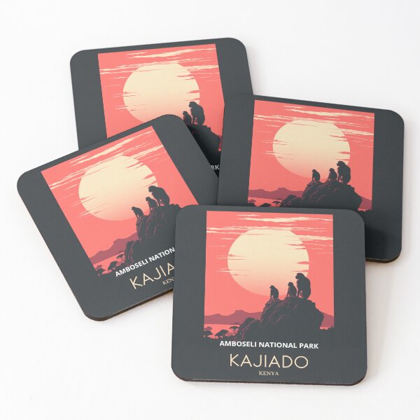Item preview, A Pop Art Travel Print of Amboseli National Park - Kenya  designed and sold by StudioRedKoala.