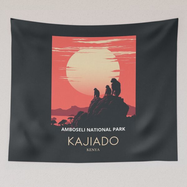Item preview, A Pop Art Travel Print of Amboseli National Park - Kenya  designed and sold by StudioRedKoala.