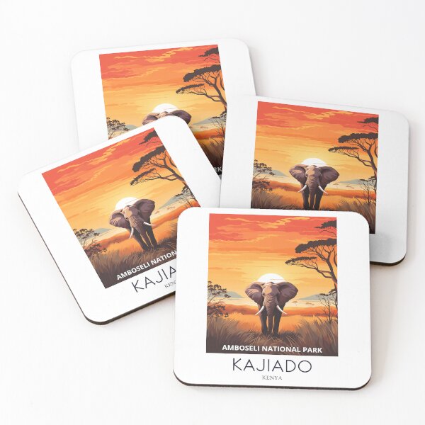 Item preview, A Pop Art Travel Print of Amboseli National Park - Kenya  designed and sold by StudioRedKoala.