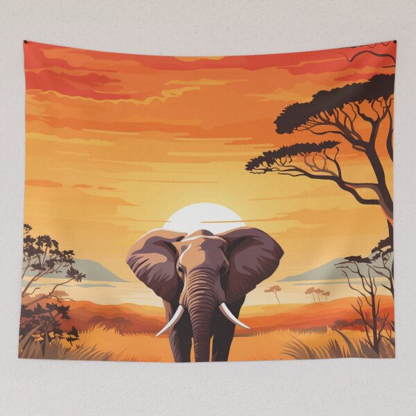 Item preview, A Pop Art Travel Print of Amboseli National Park - Kenya  designed and sold by StudioRedKoala.