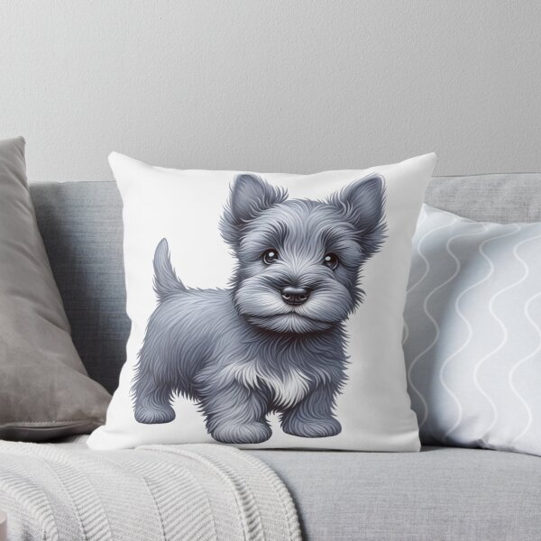 Item preview, Grey Scottish Terrier Puppy Dog Drawing designed and sold by CharmStudio.