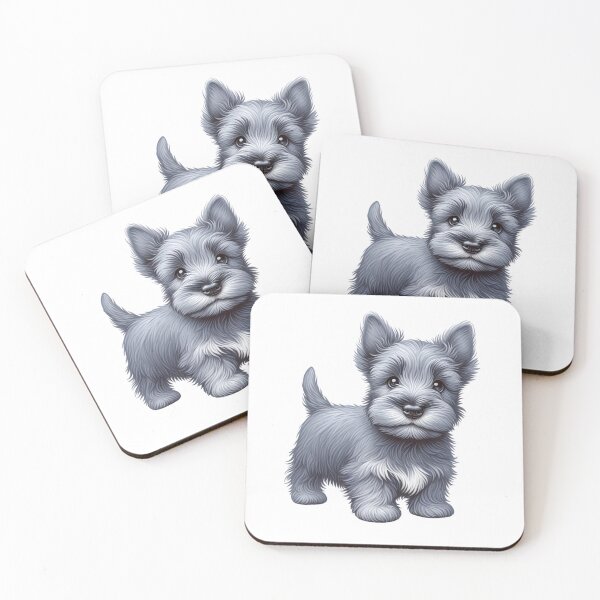 Item preview, Grey Scottish Terrier Puppy Dog Drawing designed and sold by CharmStudio.