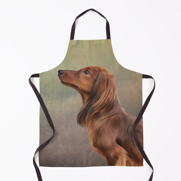 Item preview, Dog breed long haired dachshund portrait oil painting designed and sold by bonidog.