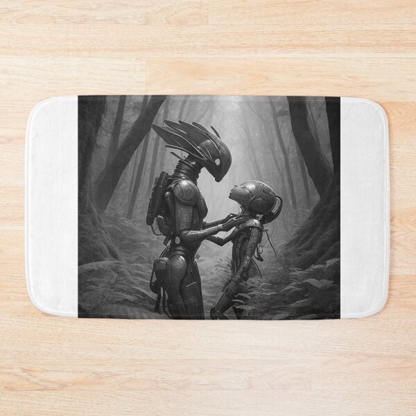 Item preview, Alien love face to face close encounter black and white retro style designed and sold by Carlos Gudino.