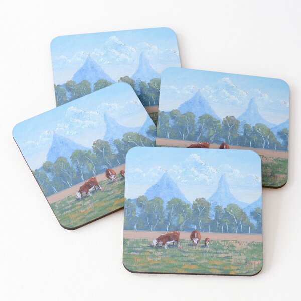 Item preview, Glasshouse Mountains Cattle - Oil designed and sold by Paul Gilbert.
