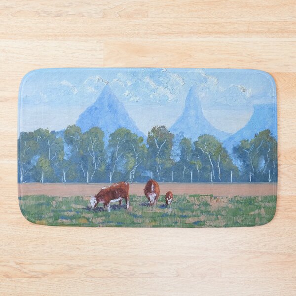 Item preview, Glasshouse Mountains Cattle - Oil designed and sold by Paul Gilbert.