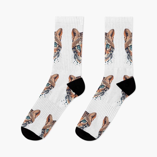 Item preview, Retro Bengal Cat Floral Wild Flowers designed and sold by ArtFromBeyond.