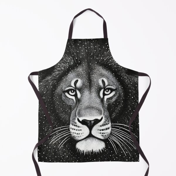 Item preview, Black and white Pointillism Art print of a lion designed and sold by dcrc.