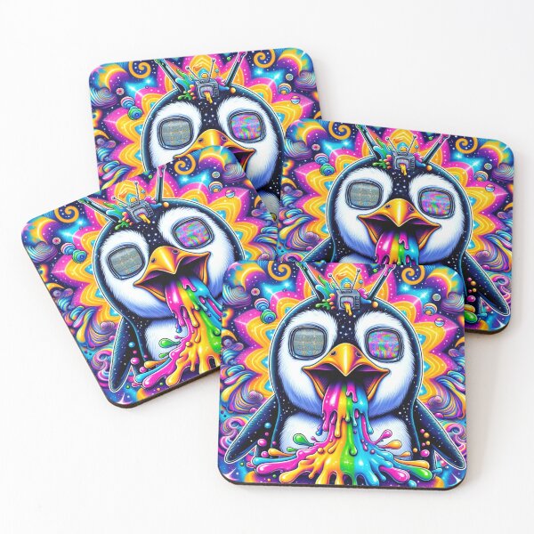 Item preview, psychedelic festival space penguin designed and sold by 603POD.
