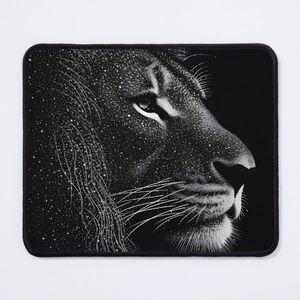 Item preview, Black and white Pointillism Art print of a lion designed and sold by dcrc.