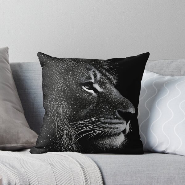 Item preview, Black and white Pointillism Art print of a lion designed and sold by dcrc.