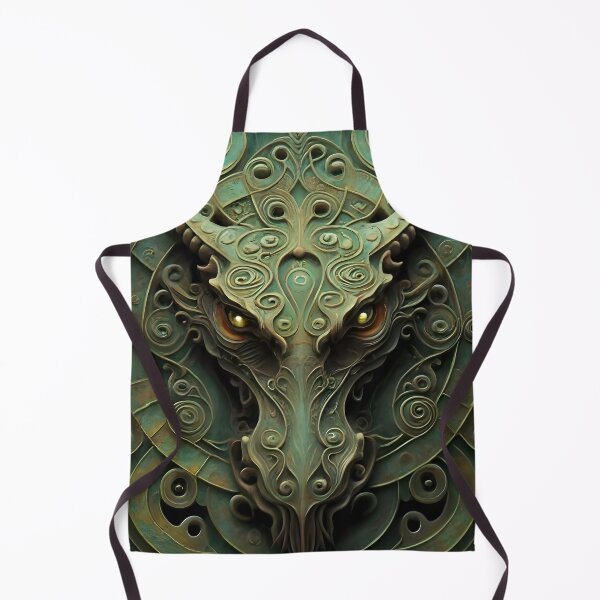 Item preview, Medieval Celtic Dragon Head Relief Emerald Eyes designed and sold by DragonRealms.