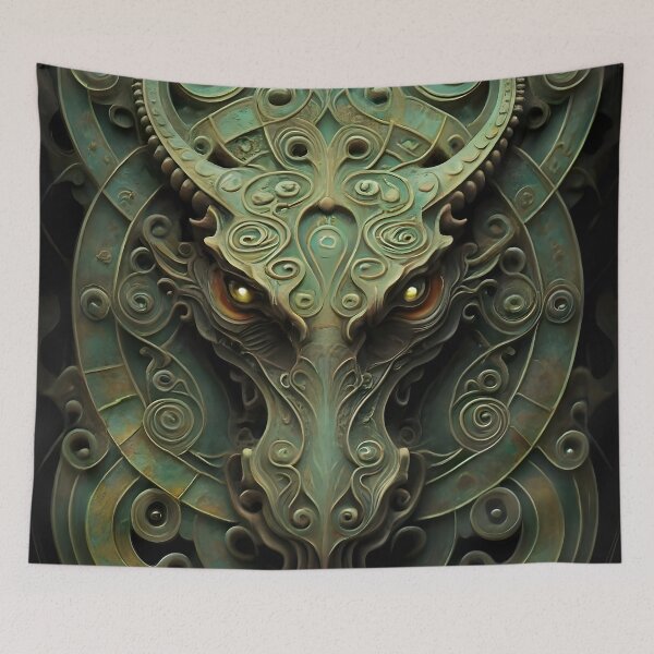 Item preview, Medieval Celtic Dragon Head Relief Emerald Eyes  designed and sold by DragonRealms.