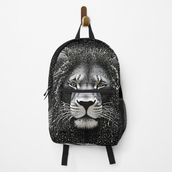 Item preview, black and white pointillism art print of a lion designed and sold by dcrc.