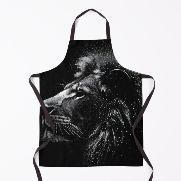 Item preview, black and white pointillism art print of a lion designed and sold by dcrc.