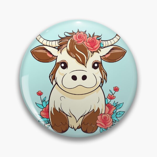 Aperçu de l'œuvre Jolie vache des Highlands avec des roses créée et vendue par DT creations.
