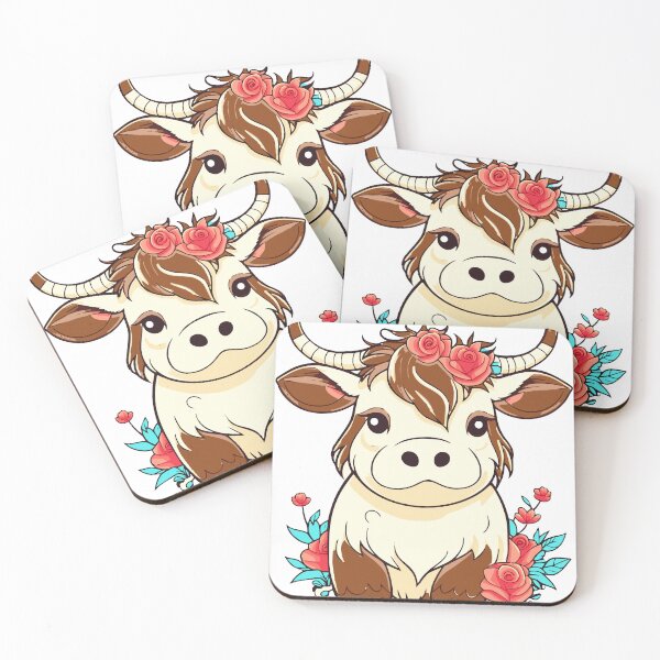 Item preview, Cute Highland Cow with Roses designed and sold by DT creations.