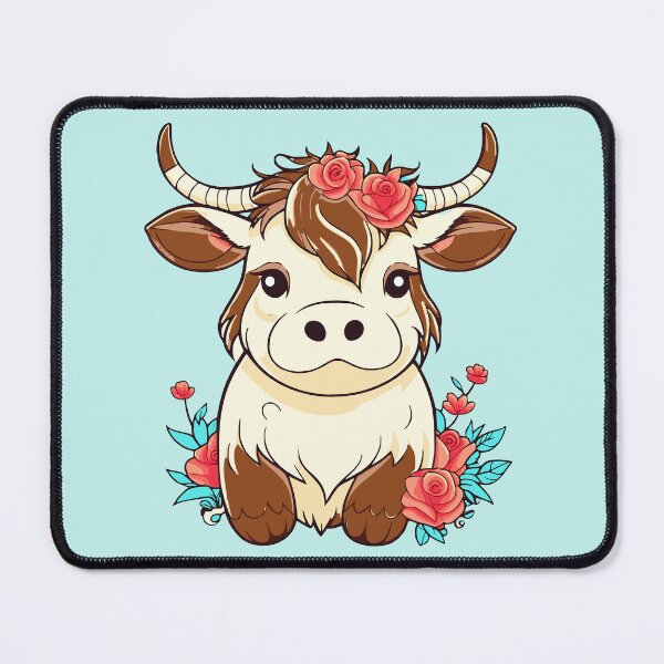 Item preview, Cute Highland Cow with Roses designed and sold by DT creations.