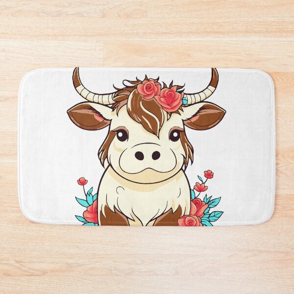 Item preview, Cute Highland Cow with Roses designed and sold by DT creations.