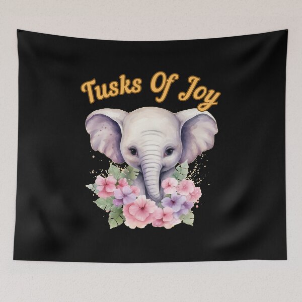 Item preview, Tusks Of Joy. watercolor elephant designed and sold by ElephantVibes.