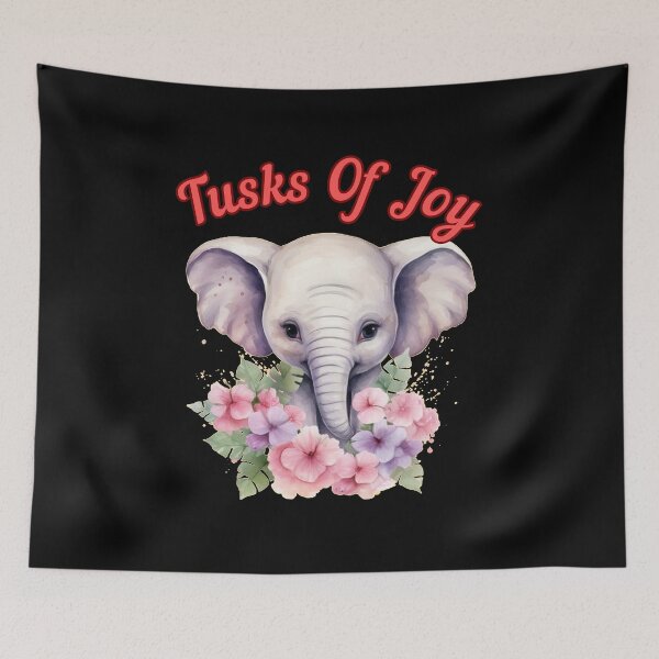 Item preview, Tusks Of Joy. happy elephant designed and sold by ElephantVibes.