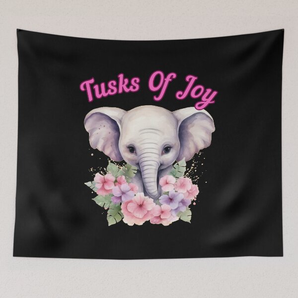 Item preview, Tusks Of Joy. elephant saying designed and sold by ElephantVibes.