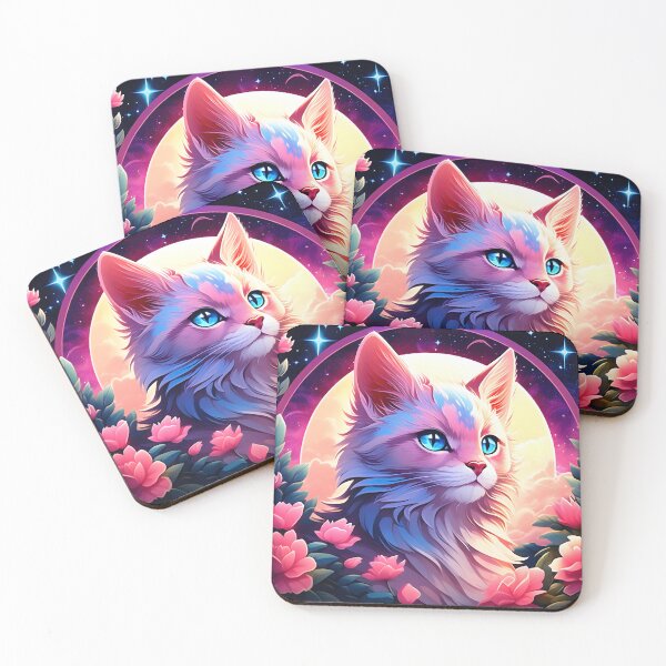 Item preview, Cat in Space with Flowers designed and sold by LunarLilacish.