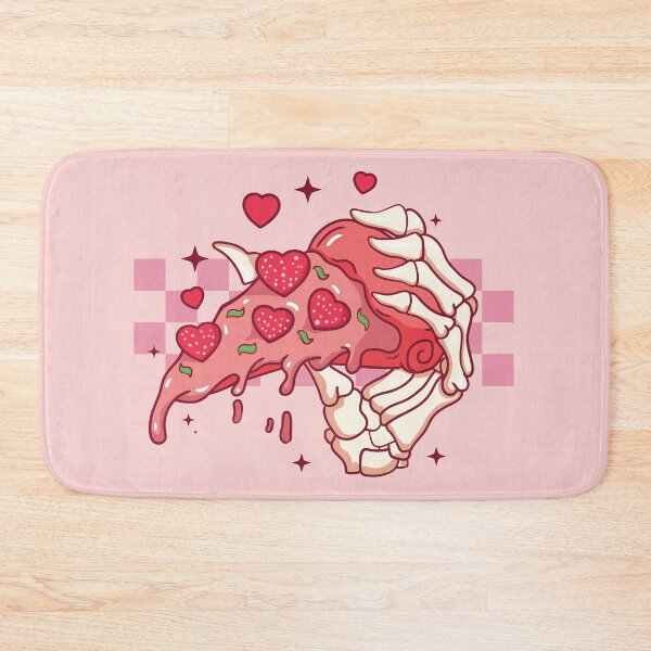 Item preview, Pink Pizza Skeleton Hand Retro Checkerboard Valentines Day designed and sold by ArtMeetsPizza.