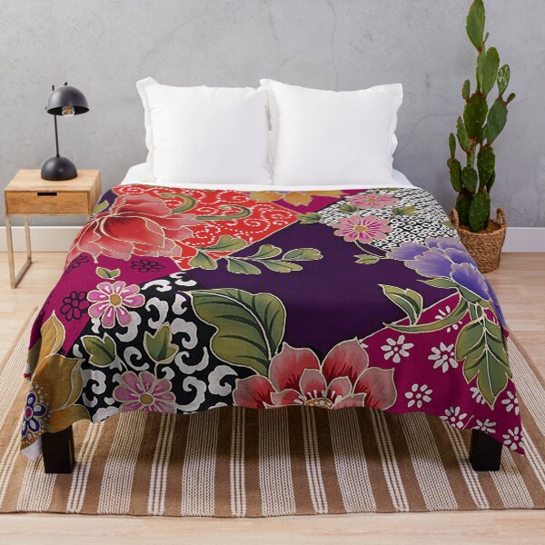 Item preview, Japanese Kimono in Wine and Red designed and sold by Leslie Rogers Todder.