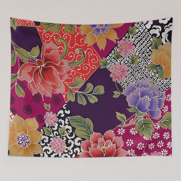 Item preview, Japanese Kimono in Wine and Red designed and sold by Leslie Rogers Todder.