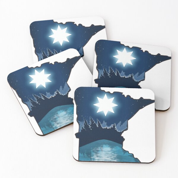 Item preview, New Minnesota Flag Lakeshore Map designed and sold by carolinaphile.