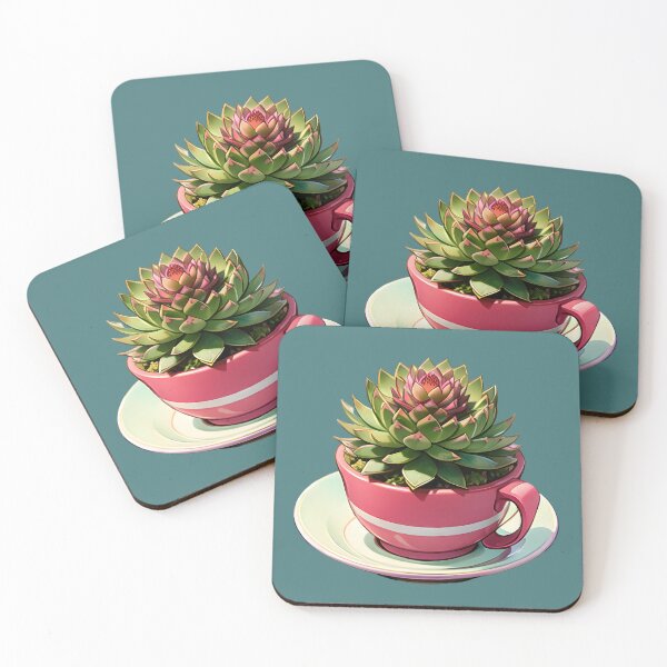 Item preview, Pink Teacup Succulent on Saucer designed and sold by ZipperDragon88.
