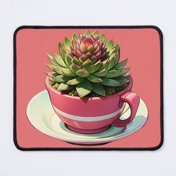 Item preview, Pink Teacup Succulent on Saucer designed and sold by ZipperDragon88.