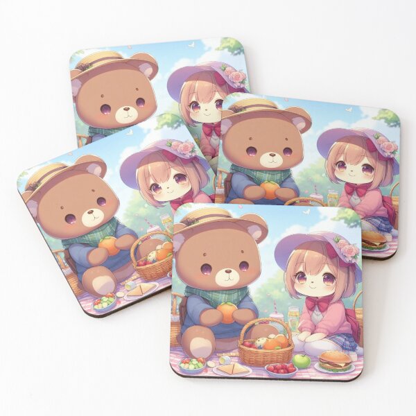 Item preview, two cute bears having a picnic designed and sold by CuteCritterArt.