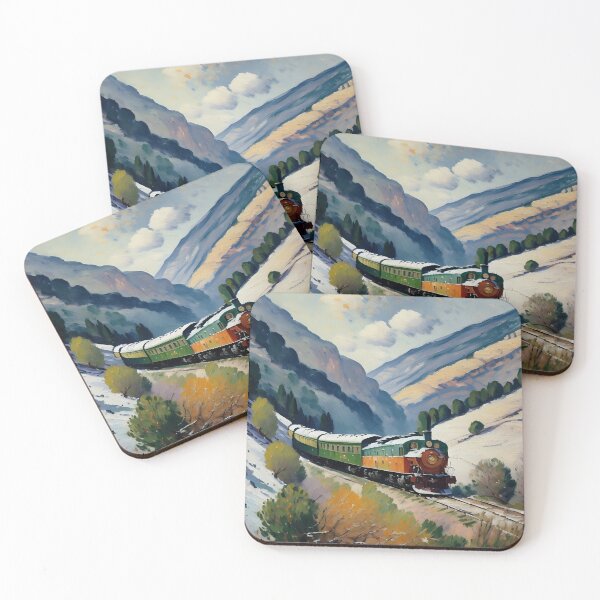 Item preview, painting of a train in snow covered valley designed and sold by greygoul.