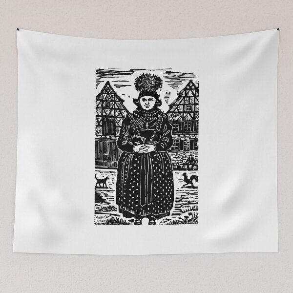 Item preview, Franconian Woman; Linocut Artwork; designed and sold by StickerApe.