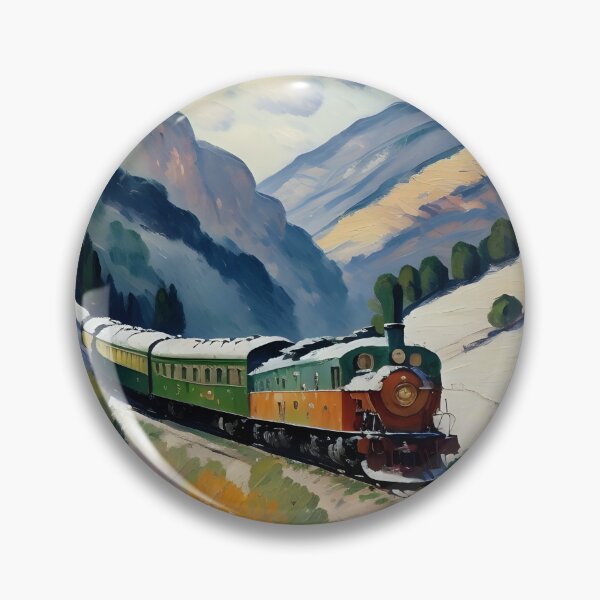 Item preview, painting of a train in snow covered valley designed and sold by greygoul.