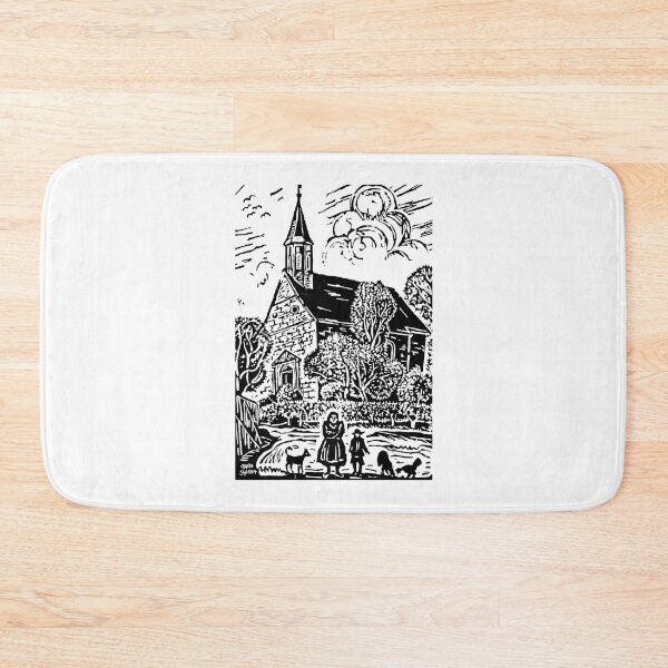 Item preview, Church in Franconia; Linocut Artwork; designed and sold by StickerApe.