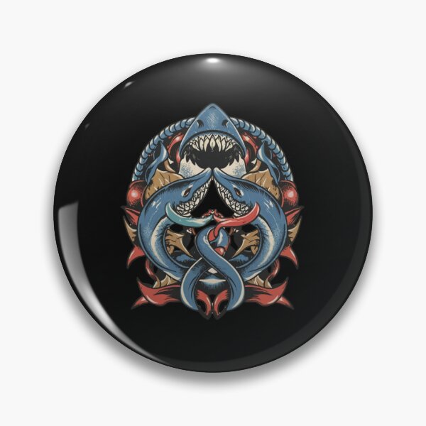 Item preview, American Traditional Shark Tattoo designed and sold by Goku Creations.