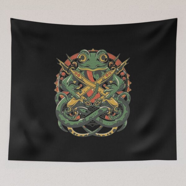 Item preview, American Traditional Snake and Frog Tattoo designed and sold by Goku Creations.