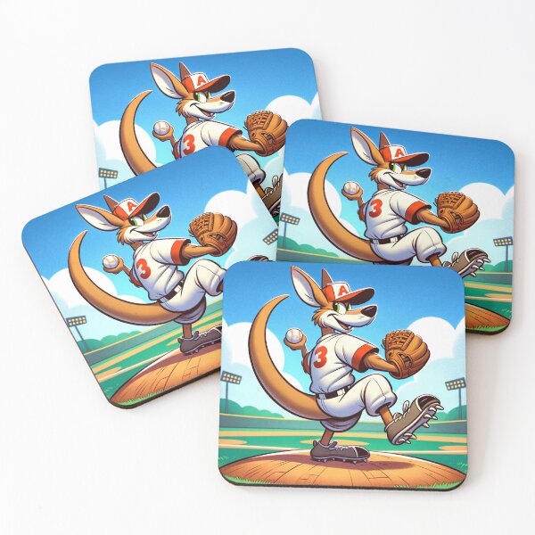 Item preview, Cartoon Kangaroo Pitching a Baseball designed and sold by Zestpond.