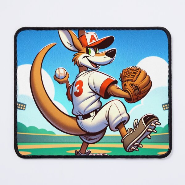 Item preview, Cartoon Kangaroo Pitching a Baseball designed and sold by Zestpond.