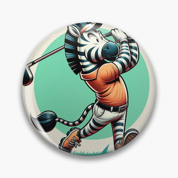 Item preview, Cartoon Zebra Swinging a Golf Club designed and sold by Zestpond.